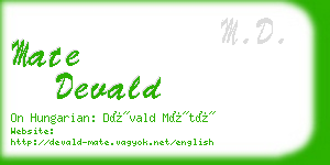 mate devald business card